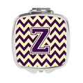 Carolines Treasures Letter Z Chevron Purple and Gold Compact Mirror CJ1058-ZSCM